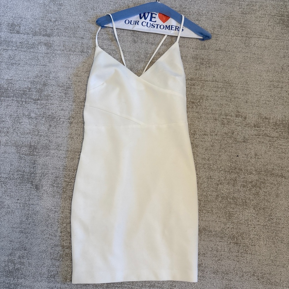 Elegant White Spaghetti Strap Dress